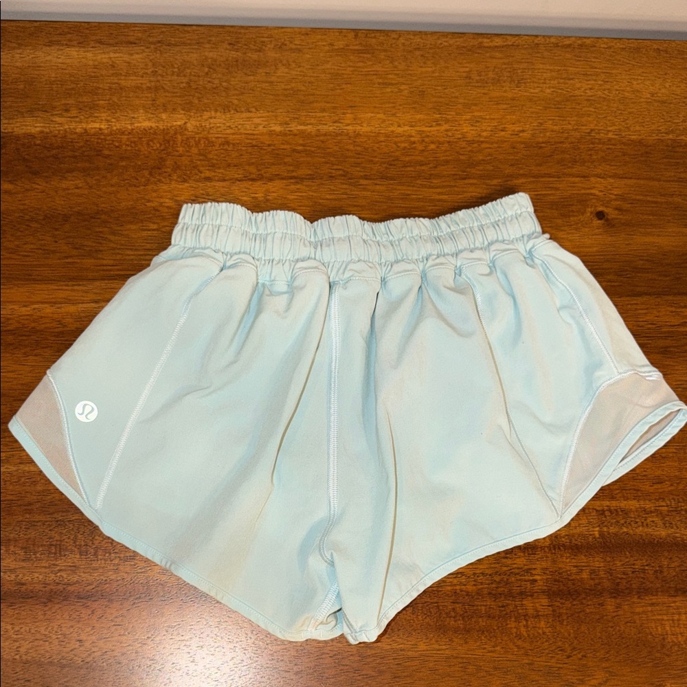 Women's Light Blue Athletic Shorts - Picture 3 of 4